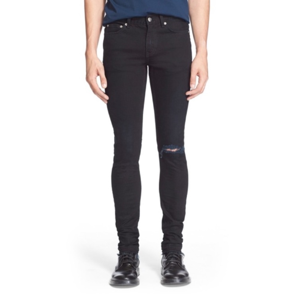 'BLK DNM Jeans 25' Skinny Fit Raw Hem Jeans Black